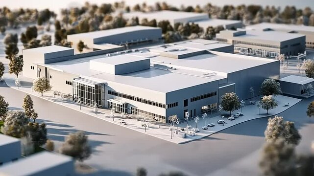 Architectural Rendering: Modern Building Complex Design