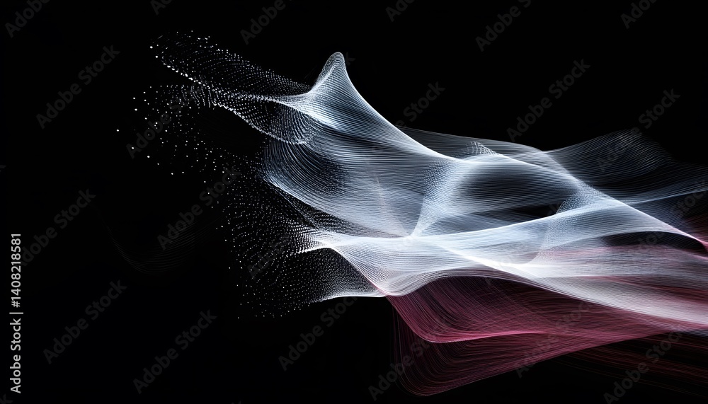 Poster a mesmerizing display of ethereal light patterns against a dark background, creating a sense of dept