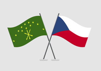 Adygea and Czech Republic vector flags in formal vector presentation