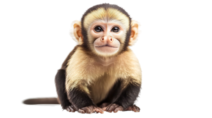 Capuchin for Primate and Wildlife Art - Isolated on White Background