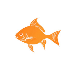 Vibrant Orange Fish Illustration - Aquatic Life Design Element
