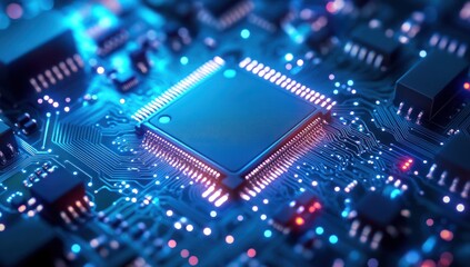 Fototapeta premium Close-up of a Computer Microchip Circuit Board