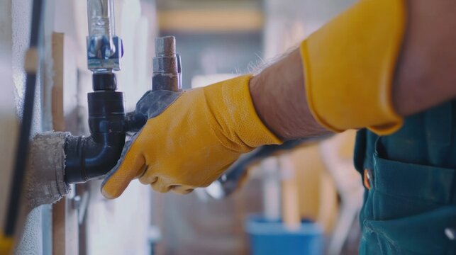 Plumber cutting PVC pipes for a plumbing project. Featuring pipe cutting and plumbing techniques