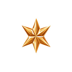 Obraz premium Sparkling Golden Eight-Pointed Star - 3D Render