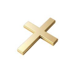 Obraz premium Golden Cross Symbol 3D Render of a Religious Icon