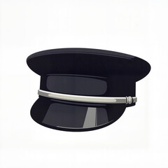 Vintage train conductor hat illustration on white background, simplicity
