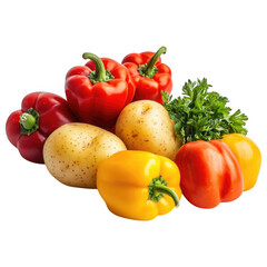 Mixed Vegetables: Red and Yellow Peppers with Potatoes and Parsley