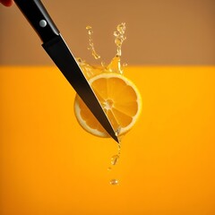knife and lemon