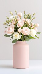 Pastel Roses in Vase