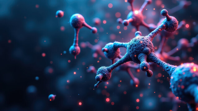 GLP-1 molecule with surrounding glucose molecules.