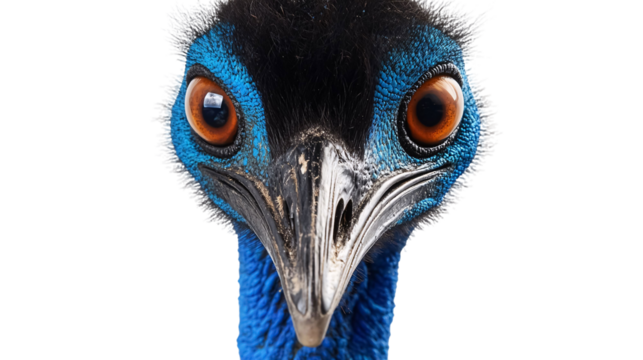 Cassowary for Exotic Bird and Wildlife Art - Isolated on White Background