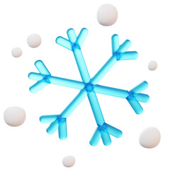 Fototapeta premium 3D Stylized Snowflake Illustration - climate, weather