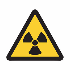 Fototapeta premium Warning triangle radioactive sign Vector illustration 