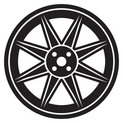 Fototapeta premium Car wheel icon vector illustration