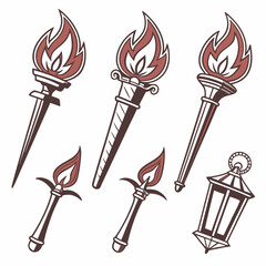 fire flames set