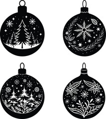 Fototapeta premium Christmas Ornament Silhouette vector