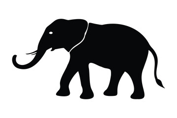 Obraz premium Elephant walking silhouette isolated african animal vector design