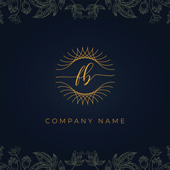 Elegant luxury letter FB logo.