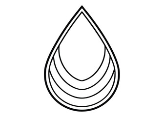 Fototapeta premium Water drop line art silhouette vector for nature, hydration, and environment themes 