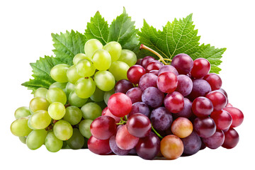 red and green grapes  isolated on white background PNG
