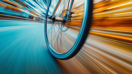 Bicycle Wheel Blur Motion At Night