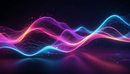 Colorful wave with purple, blue, and red colors