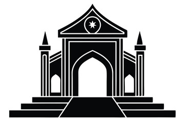 Fototapeta premium Abstract Silhouette of a Grand Temple with Star Symbol and Arches