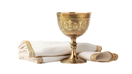 Chalice Linens for Sacred Eucharist Ceremonies - Isolated on White Background