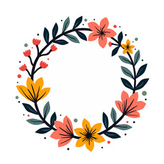 Obraz premium Flower wreaths vector illustration on a white background