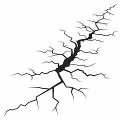 Surface cracks and fissures in ground vector