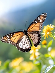 Fototapeta premium Monarch Butterfly in Flight
