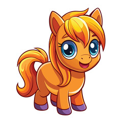 Fototapeta premium Cute orange pony with big eyes