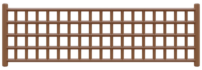 Wooden balustrade element in rectangle hole. 3d rendering.