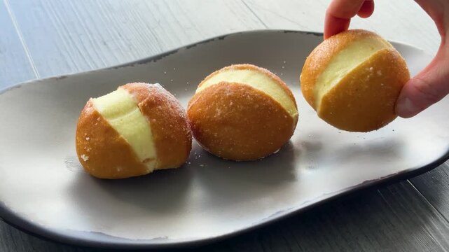 Eating a Plate of Maritozzi (Italian Cream Buns)