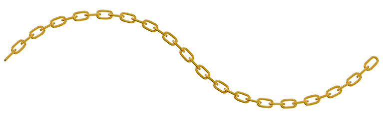 A link of golden chains in a curve.