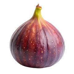 Close view of a fresh ripe purple fig isolated on transparent background