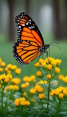 Obraz premium Monarch Butterfly on Flowers (3)