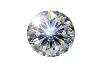 SunflowSparkling light round brilliant cut diamond with shadow and glowing lens flares isolated on white backgrounder flower isolated on white background PNG