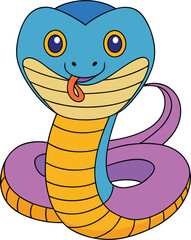 Fototapeta premium Cute Cartoon Snake Illustration - Playful Reptile Character