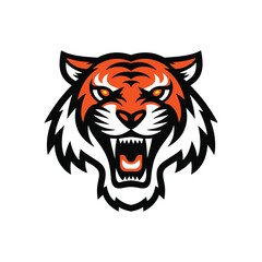 Colorful Tiger Head Silhouette – Vibrant Wild Animal Vector Art for Tattoo Design