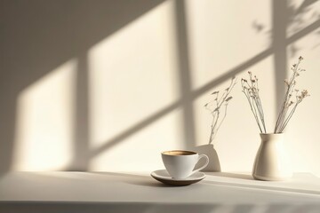 Obraz premium artist brews coffee minimalism bright room