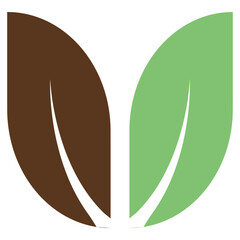 leaf icon vegan symbol logo template design vector illustration