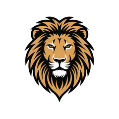 Two-Color Lion Head Silhouette – Bold Dual Tone Jungle King Vector Art