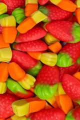 Assorted colorful gummy candies. Jelly  sweets.