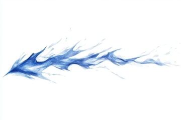 Blue watercolor flowing design isolated on white background