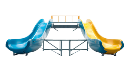 Photo of large water slide isolated on transparent background.png