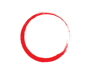 Red Brush Circle Clipart, Hand Drawn Round Stroke for Creative Design