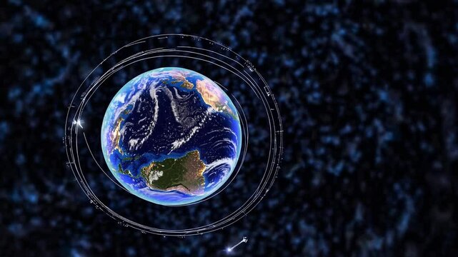 Bright Layered Graphics of Earth from Space
