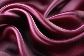 Fototapeta premium Smooth burgundy silk fabric with glossy folds and elegant flowing texture luxurious digital art wallpaper for fashion backgrounds and textile design projects