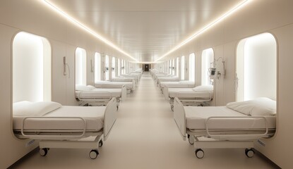 Futuristic Hospital Ward: A Sterile and Modern Healthcare Environment